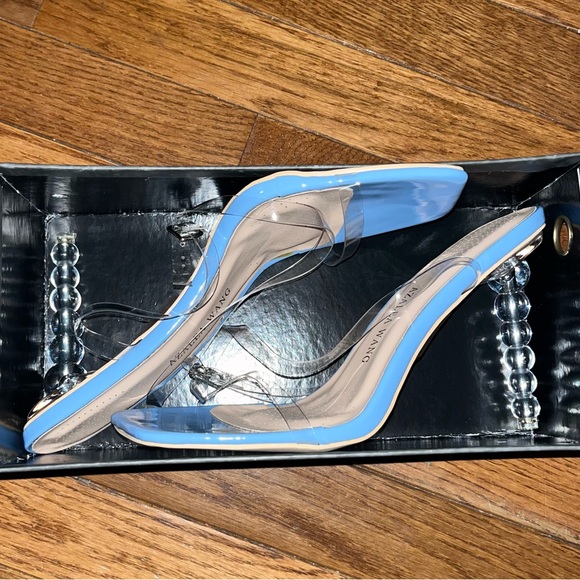 Azalea Wang Shoes Light Blue Webster Ankle Strap Heeled Sandal Women’s Size 9 - Picture 2 of 9